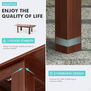PATIOPERK 54.3-84.5 EXTEND DINING TABLE FOR 4–10 SPACE-SAVING - BROWN - Like New