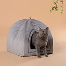 KASENTEX Cat Bed for Indoor Cats, 2-in-1 Cat House Pet Bed, KVC2207 - Gray - Like New