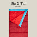 COLEMAN FLATLANDS 30/40/50°F SLEEPING BAG RECYCLED MATERIAL - RED/MULTI - Brand New