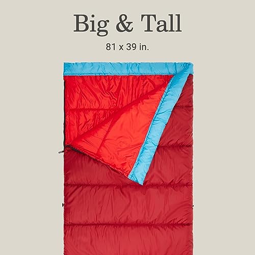 COLEMAN FLATLANDS 30/40/50°F SLEEPING BAG RECYCLED MATERIAL - RED/MULTI - Brand New