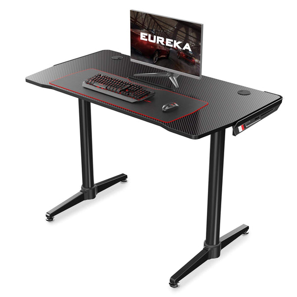 EUREKA ERGONOMIC 43 INCH CURVED GAMING DESK WITH MOUSE PAD ZX-I1-BK - BLACK - Like New