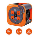 Link2Home Cord Reel 25 ft. Extension Cord 4 Power Outlets, 2 USB Ports, 2.4A - Like New