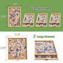 1500-pieces Puzzle Board Hard Cover 26"x 35" Table 8 Drawers B0CH2SPBSG - Black - Brand New