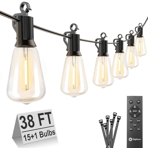Brightown Outdoor String Lights Remote 38FT LED Patio 16 - Scratch & Dent