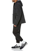 AMAZON ESSENTIALS MENS ANORAK HOODED QUARTER-ZIP PUFFER COAT MEDIUM BLACK - Brand New
