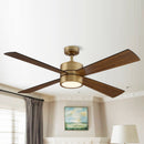 PARROT UNCLE 52" WOODEN 4-BLADE ANTIQUE BRASS CEILING FAN WITH - Scratch & Dent