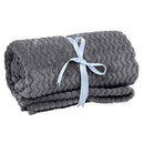 LOMAO Flannel Throw Blanket Wave Texture Lightweight Throw fit Sofa Couch-Gray - Brand New