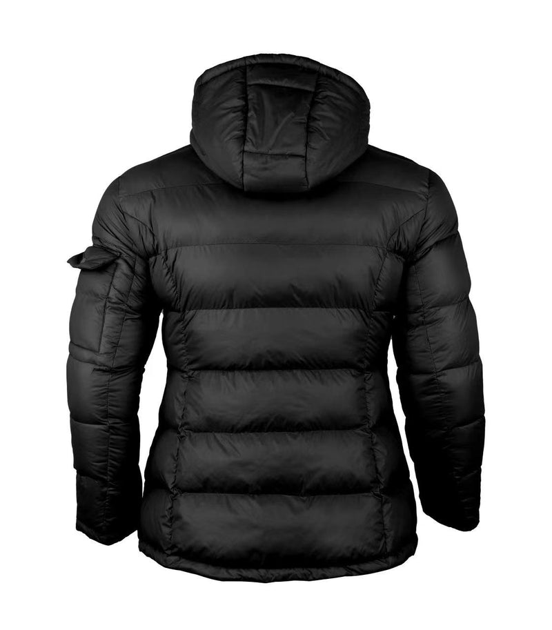 HELIOS WOMEN'S PAFFUTO HEATED COAT - SIZE: WOMEN L - BLACK NOIR - Like New