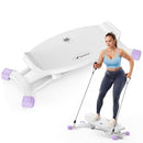 MERACH BALANCE BOARD ROCKING STEPPER WITH RESISTANCE BANDS - WHITE/PINK - Like New