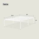 SPSC-18WH-T Best Price Mattress 18" Metal Platform Bed Frame Twin, White - Like New
