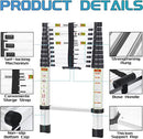 RIKADE ALUMINUM TELESCOPING LADDER WITH NON-SLIP FEET 330LB CAPACITY - ALUMINUM - Like New