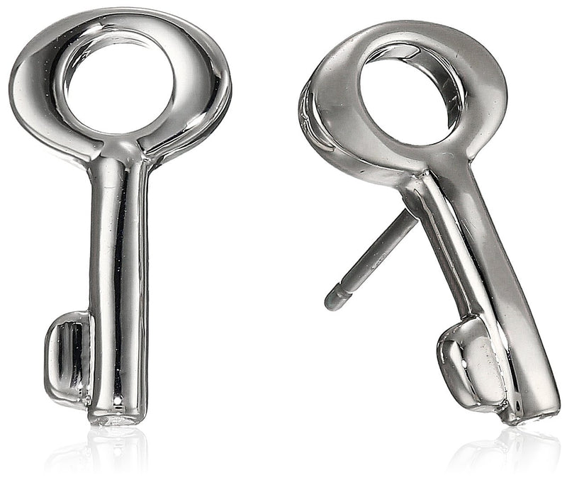 MARC BY MARC JACOBS LOST & FOUND KEY ARGENTO SILVER STUDS KEY MOTIF EARRINGS - Brand New