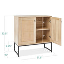 BCP 2-Door Accent Furniture Cupboard Non-Scratch Sky6891 - Black/Rattan - Like New