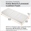 Classic Accessories 21 x 25 x 5 Inch Patio Lounge Seat Cushion Foam - White - Brand New