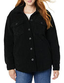 Amazon Essentials Women's Oversized Teddy Sherpa Shirt Jacket, Black, Large - Brand New