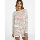NO BOUNDARIES CROCHET COVERUP TOP WITH LONG SLEEVES, WOMEN'S 2XS - FRESH IVORY - Brand New