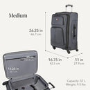 SWISSGEAR Sion Softside Expandable Spinner Luggage Dark Grey 2-Piece Set - Brand New