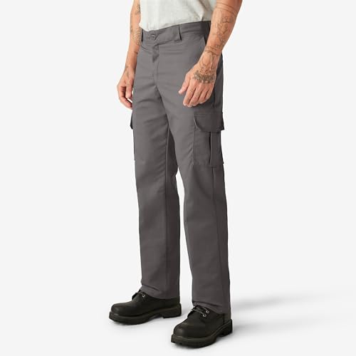 DICKIES MEN'S FLEX REGULAR FIT CARGO PANTS SIZE MEN 36X32L GRAVEL GRAY - Brand New