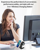 SHARE SUNSHINE WIRELESS CHARGER STAND DOCK 3 IN 1 FAST QI - BLACK - Like New