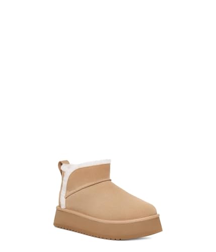 KOOLABURRA BY UGG KOOLA ULTRA MINI PLATFORM WOMENS ANKLE BOOT SIZE 8 - SAND - Like New