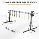 VINGLI 18FT Pool Cover Reel Set, Retractable Cover Roller Standard - Grey - Brand New