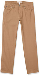 AMAZON ESSENTIALS MEN'S PANTS, RELAXED, 5-POCKETS, TWILL 31W X 30L - DARK KHAKI - Brand New