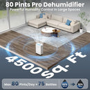 DGVAM 4500 SQ. FT DEHUMIDIFIER MAX 80 PINT DEHUMIDIFIER V1-WHITE - Like New