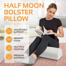 AllSett Health Large Half Moon Bolster Pillow for Legs, Knees, Lower Back Head - Like New
