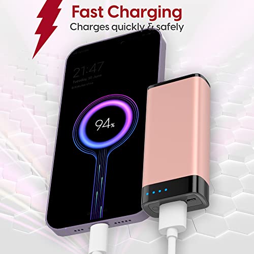 TALK WORKS PORTABLE CHARGER - FAST CHARGING POWER BANK - ROSE GOLD - Like New