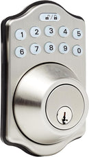 Amazon Basics Traditional Electronic Keypad Deadbolt Door Lock - Satin Nickel Like New