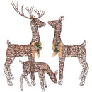 TOP TREASURES 3 PIECE WOODEN REINDEER LIGHTED DEER SET 210 LIGHTS - BROWN - Like New