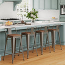 HAOBO Home 24" Metal Bar Stools Counter Height Stool Set of 4 B075RV43RP -NEW - Brand New