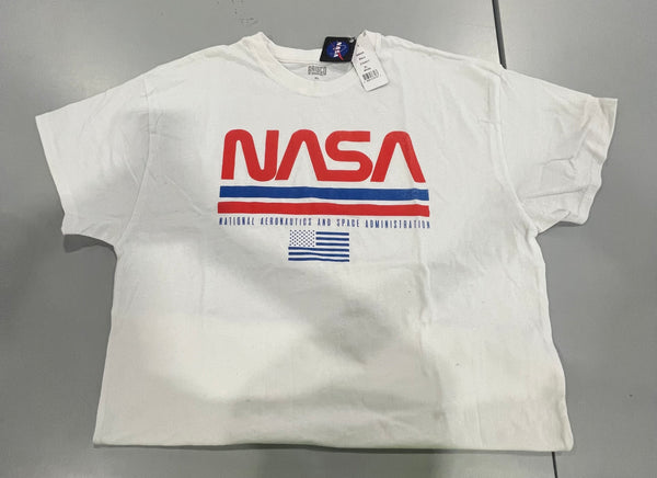BAISCO BRANDS WHITE NASA T-SHIRT - SIZE: MEN XL - WHITE - Brand New