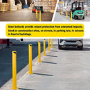 B0BTHNR3MG Safety Bollards 42inch Yellow Powder Coated Safety Parking Barrier - Brand New