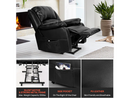 QOMOTOP POWER LIFT FAUX LEATHER RECLINER CHAIR - BLACK - Like New