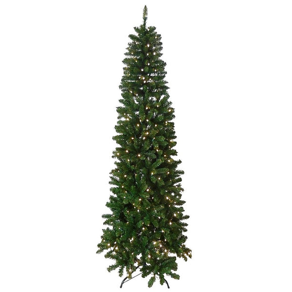SANTA'S WORKSHOP 7.5FT SPRUCE PRE-LIT SLIM ARTIFICIAL CHRISTMAS TREE - GREEN - Like New