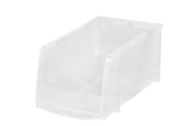 OFFICE DEPOT® BRAND "MINI" PLASTIC STACKING BIN, SMALL SIZE, 5" X 5 1/2", CLEAR - Brand New