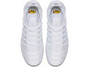 NIKE AIR VAPORMAX PLUS SHOES - SIZE: MEN 10 WHITE WHITE PURE PLATINUM 100 - Like New