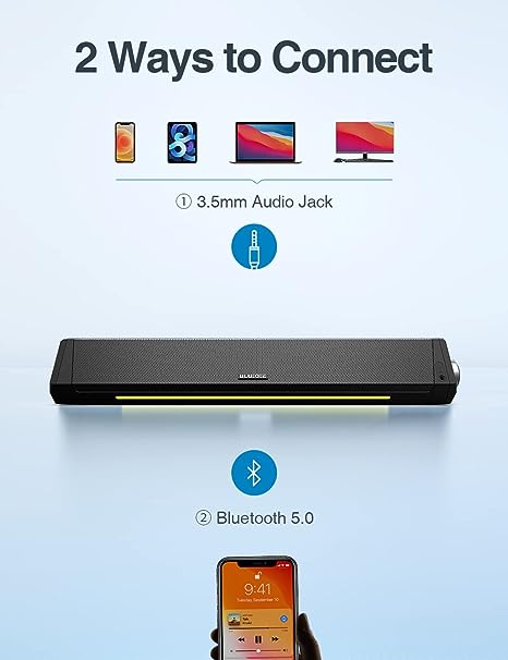 BLUEDEE Computer Speakers Bluetooth Soundbar HiFi BD-SK010 - Black - Like New