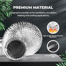 SIMPLE DELUXE SIMPLE DELUXE 14" 25FT DUCTING, NON-INSULATED FLEX FOIL, 2 CLAMPS - Brand New