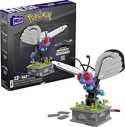 MEGA Pokémon Building Toys Set Motion Butterfree with 605 Pieces 7 Inches Tall - Brand New