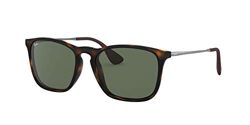 Ray-Ban Chris Square Sunglasses RB4187 865/71 Light Havana/Dark Green - Like New