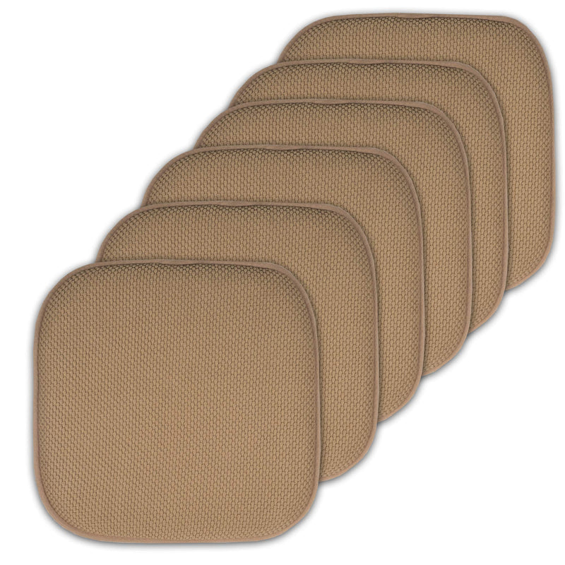 Sweet Home Collection Cushion Memory Foam Chair Pads Honeycomb Back - Taupe - Like New