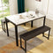 AWQM 3 PIECES DINING ROOM TABLE SET, KITCHEN TABLE SET , A004 - WHITE - Like New