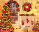 24 IN Christmas-Wreath, Christmas-Wreaths-for-Front-Door, Pre-Lit Wreath - Brand New