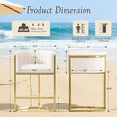 26" H Counter Height Bar Stools Modern Barrel Stools Fabric Upholstered - Beige - Like New