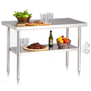 NUUK STAINLESS STEEL WORK TABLE 24 X 48 COMMERCIAL KITCHEN PREP TABLE - SILVERY - Brand New