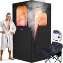 OULUU STEAM SAUNA, 3L BOX, REMOTE, 3.2’ X 3.2’ X 6.0’, 1200W - BLACK-DARK BLUE - Like New