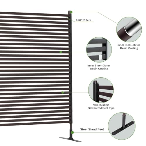 YOTOWORTH PATIO PRIVACY FENCE SCREEN, 71" H×35.4" W - BROWN - Like New