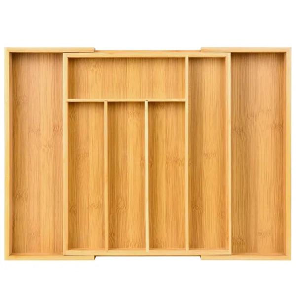WELPSON EXPANDABLE DRAWER ORGANIZER FOR KITCHEN STORAGES, NATURAL WOOD - Like New